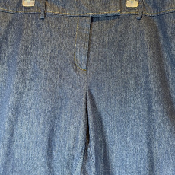 Talbots Dress Denim Slit Ankle Pants Size 20W Dark Blue Welt Pockets Work Preppy - Picture 5 of 12